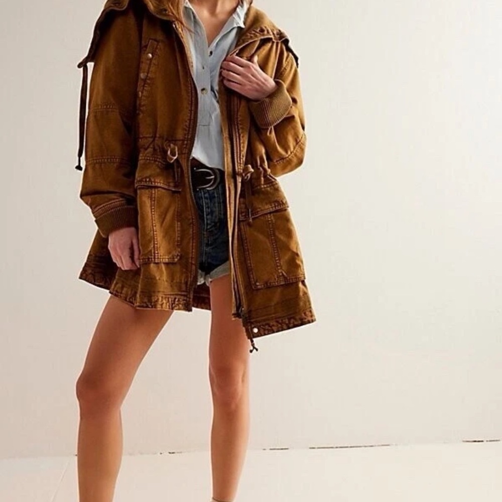 Free People Tan Utility Jacket